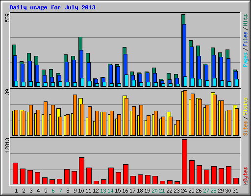Daily usage for July 2013