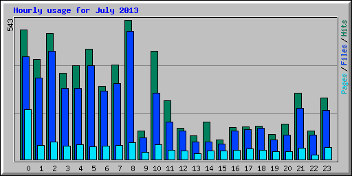 Hourly usage for July 2013