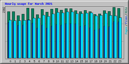 Hourly usage for March 2021